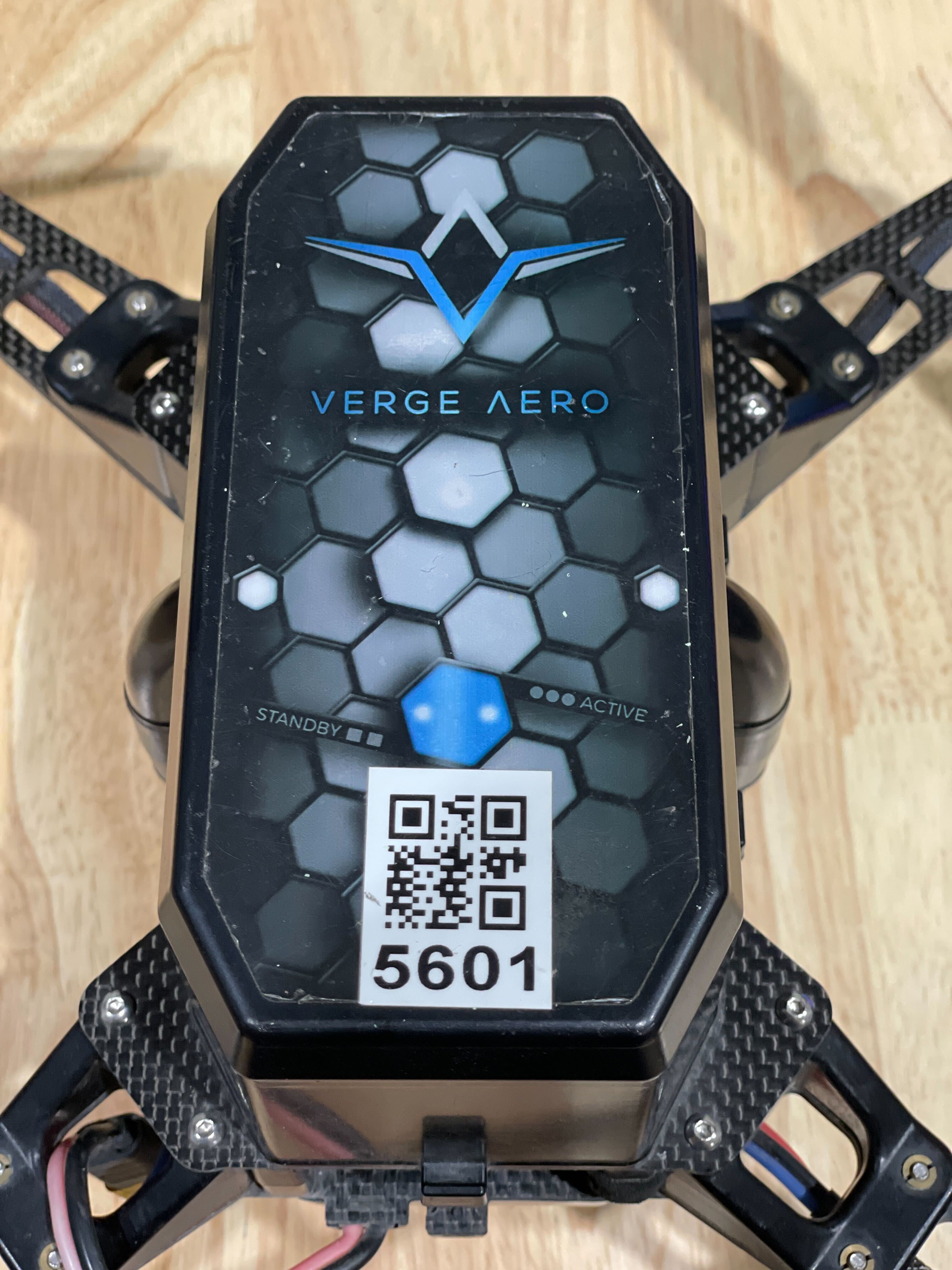 X1 drone top showing label applied to the top of the body