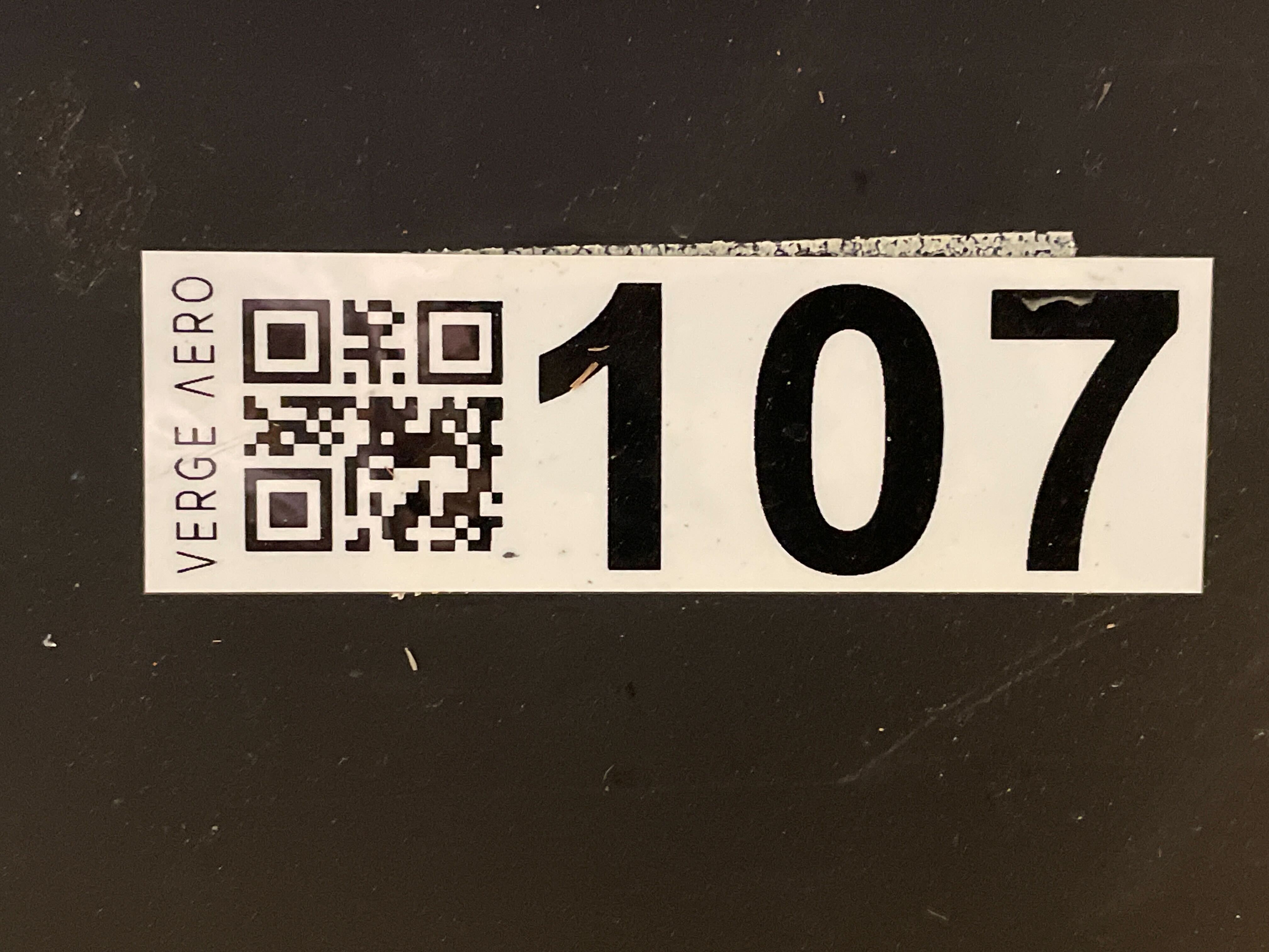 Finished case label showing a case number and its QR code
